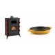 Set Kaminofen, Holzofen mit Backfach Prity, Modell F RK Maro, 12kW + Emaillierte gusseisenpfanne mit zwei Griffen Solagio, Dijon, Ф19cm | Holzofen | Kaminofen |