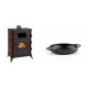 Set Kaminofen, Holzofen mit Backfach Prity, Modell F RK Maro, 12kW + Emaillierte gusseisenpfanne mit zwei Griffen Solagio, Black Onyx, Ф16cm | Holzofen | Kaminofen |