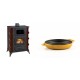Set Kaminofen, Holzofen mit Backfach Prity, Modell F RK Maro, 12kW + Emaillierte gusseisenpfanne mit zwei Griffen Solagio, Dijon, Ф16cm | Holzofen | Kaminofen |