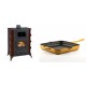 Set Kaminofen, Holzofen mit Backfach Prity, Modell F RK Maro, 12kW + Emaillierte Gusseisenpfanne Solagio, Dijon, 28x28cm | Holzofen | Kaminofen |