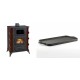 Set Kaminofen, Holzofen mit Backfach Prity, Modell F RK Maro, 12kW + Große Grillplatte aus Gusseisen Solagio, 25x44cm | Holzofen | Kaminofen |