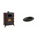 Set Kaminofen, Holzofen mit Backfach Prity, Modell F RK Maro, 12kW + Gusseiserne auflaufform Solagio oval, 17x28cm | Holzofen | Kaminofen |