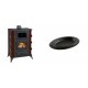 Set Kaminofen, Holzofen mit Backfach Prity, Modell F RK Maro, 12kW + Gusseiserne auflaufform Solagio oval, 25x33cm | Holzofen | Kaminofen |