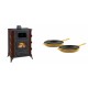 Set Kaminofen, Holzofen mit Backfach Prity, Modell F RK Maro, 12kW + Gusseisen Topf Set aus 2 teilen Solagio, Dijon | Holzofen | Kaminofen |