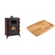 Set Kaminofen, Holzofen mit Backfach Prity, Modell F RK Maro, 12kW + Holz untersetzer für gusseisenplatte Solagio HSST2131 | Holzofen | Kaminofen |
