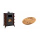 Set Kaminofen, Holzofen mit Backfach Prity, Modell F RK Maro, 12kW + Holz untersetzer für ovale platte Solagio HSOISK1728, 17x28cm | Holzofen | Kaminofen |