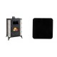 Set Kaminofen, Holzofen mit Backfach Prity, Modell F RK Dantela, 12kW + Funkenschutzplatte Stahl 2mm, Größe 98x98cm | Kaminofen Prity | Prity |