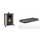 Set Kaminofen, Holzofen mit Backfach Prity, Modell F RK Dantela, 12kW + Große Grillplatte aus Gusseisen Solagio, 25x44cm | Holzofen | Kaminofen |