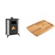 Set Kaminofen, Holzofen mit Backfach Prity, Modell F RK Dantela, 12kW + Holz untersetzer für gusseisenplatte Solagio HSST2131 | Holzofen | Kaminofen |