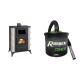 Set Kaminofen, Holzofen mit Backfach Prity, Modell F RK, 12kW + Elektrischer Aschesauger Ribimex, Modell Cenetì, Fassungsvermögen 15 L | Kaminofen Prity | Prity |