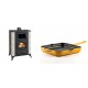 Set Kaminofen, Holzofen mit Backfach Prity, Modell F RK, 12kW + Emaillierte grillpfanne Gusseisen Solagio, Dijon, 28х28cm | Holzofen | Kaminofen |