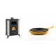 Set Kaminofen, Holzofen mit Backfach Prity, Modell F RK, 12kW + Emaillierte grillpfanne Gusseisen Solagio, Dijon, Ф24cm | Holzofen | Kaminofen |