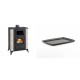 Set Kaminofen, Holzofen mit Backfach Prity, Modell F RK, 12kW + Rechteckige Servierplatte aus Gusseisen Solagio, 21x31cm | Holzofen | Kaminofen |