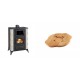 Set Kaminofen, Holzofen mit Backfach Prity, Modell F RK, 12kW + Holz untersetzer für gusseisenplatte Solagio HSYSAK20 | Holzofen | Kaminofen |