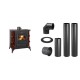Set Kaminofen, Holzofen Prity, Modell K RK Maro, 10kW, Keramikverkleidung, Füße + Schornstein Bausatz PARKANEX, Stahl Ø130, Dicke 2mm | Holzofen | Kaminofen |