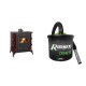 Set Kaminofen, Holzofen Prity, Modell K RK Maro, 10kW, Keramikverkleidung, Füße + Elektrischer Aschesauger Ribimex, Modell Cenetì, Fassungsvermögen 15 L | Holzofen | Kaminofen |