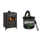 Set Kaminofen, Holzofen Prity, Modell WD E, Leistung 15.9kW, Füße + Elektrischer Aschesauger Ribimex, Modell Cenetì, Fassungsvermögen 15 L | Holzofen | Kaminofen |
