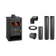 Set Kaminofen, Holzofen Prity, Modell S2, Leistung 10.4 kW + Schornstein Bausatz PARKANEX, Stahl Ø130, Dicke 2mm | Holzofen | Kaminofen |