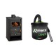 Set Kaminofen, Holzofen Prity, Modell S2, Leistung 10.4 kW + Elektrischer Aschesauger Ribimex, Modell Cenetì, Fassungsvermögen 15 L | Holzofen | Kaminofen |