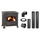 Set Holzofen Plamen, Modell Tena, Leistung 9.5kW, Mit Füßen + Schornstein Bausatz PARKANEX, Stahl Ø150, Dicke 2mm | Holzofen | Kaminofen |