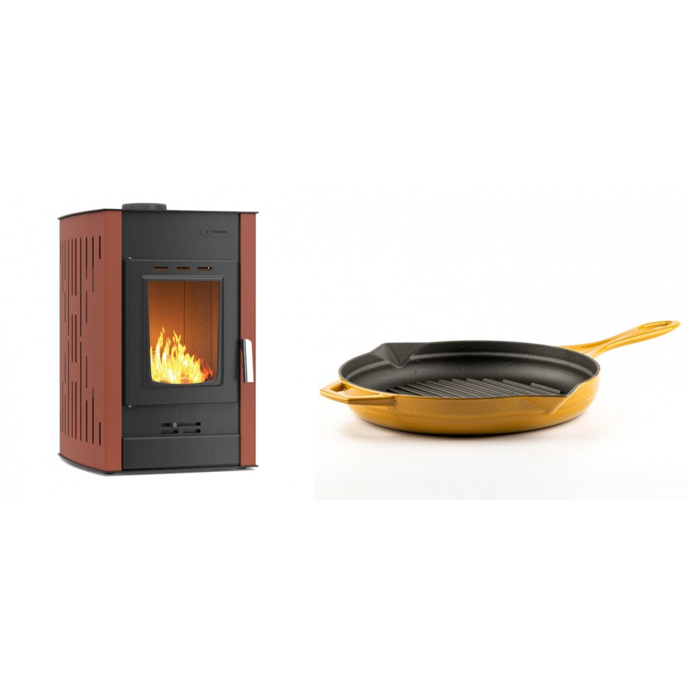 Set Kaminofen, Holzofen Wasserführend Velmora Fire ATS HYDRO, 25kW + Emaillierte grillpfanne Gusseisen Solagio, Dijon, Ф28cm | Holzofen | Kaminofen |