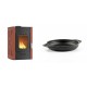 Set Kaminofen, Holzofen Wasserführend Velmora Fire ATS HYDRO, 25kW + Emaillierte gusseisenpfanne mit zwei Griffen Solagio, Black Onyx, Ф19cm | Holzofen | Kaminofen |