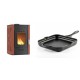 Set Kaminofen, Holzofen Wasserführend Velmora Fire ATS HYDRO, 25kW + Emaillierte Gusseisenpfanne Solagio, Black Onyx, 28x28cm | Holzofen | Kaminofen |