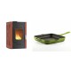 Set Kaminofen, Holzofen Wasserführend Velmora Fire ATS HYDRO, 25kW + Emaillierte Gusseisenpfanne Solagio, Bamboo, 28x28cm | Holzofen | Kaminofen |