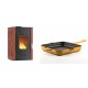Set Kaminofen, Holzofen Wasserführend Velmora Fire ATS HYDRO, 25kW + Emaillierte Gusseisenpfanne Solagio, Dijon, 28x28cm | Holzofen | Kaminofen |