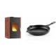 Set Kaminofen, Holzofen Wasserführend Velmora Fire ATS HYDRO, 25kW + Emaillierte Gusseisenpfanne Solagio, Black Onyx, Ф28cm | Holzofen | Kaminofen |