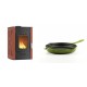 Set Kaminofen, Holzofen Wasserführend Velmora Fire ATS HYDRO, 25kW + Emaillierte Gusseisenpfanne Solagio, Bamboo, Ф24cm | Holzofen | Kaminofen |