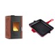 Set Kaminofen, Holzofen Wasserführend Velmora Fire ATS HYDRO, 25kW + Emaillierte grillpfanne Gusseisen Solagio, Rubin, 26x32cm | Holzofen | Kaminofen |
