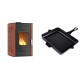 Set Kaminofen, Holzofen Wasserführend Velmora Fire ATS HYDRO, 25kW + Emaillierte grillpfanne Gusseisen Solagio, Black Onyx, 26x32cm | Holzofen | Kaminofen |