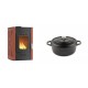 Set Kaminofen, Holzofen Wasserführend Velmora Fire ATS HYDRO, 25kW + Gusseisen Topf Tiefer Solagio, Black Onyx, Ф20 | Holzofen | Kaminofen |