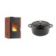 Set Kaminofen, Holzofen Wasserführend Velmora Fire ATS HYDRO, 25kW + Gusseisen Topf Tiefer Solagio, Black Onyx, Ф24 | Holzofen | Kaminofen |