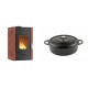 Set Kaminofen, Holzofen Wasserführend Velmora Fire ATS HYDRO, 25kW + Gusseisen Topf Flach Solagio, Black Onyx, Ф26 | Holzofen | Kaminofen |