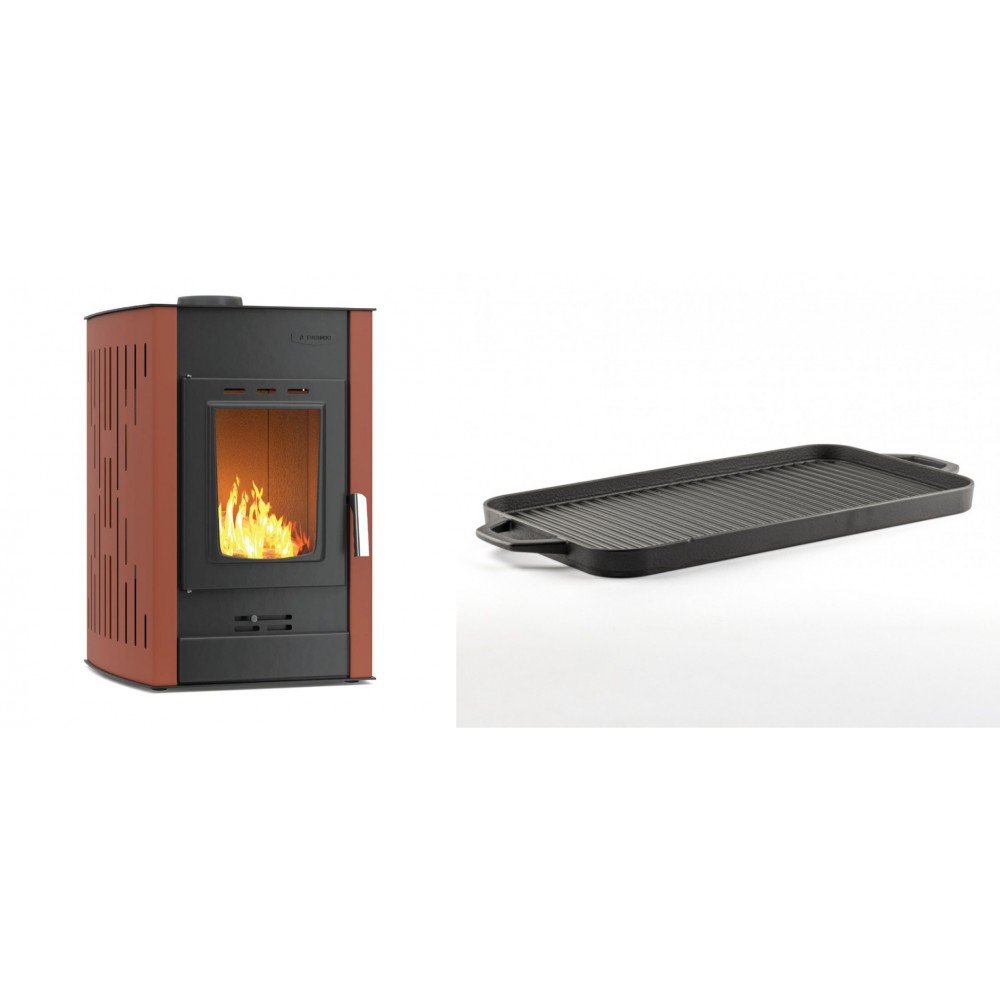 Set Kaminofen, Holzofen Wasserführend Velmora Fire ATS HYDRO, 25kW + Große Grillplatte aus Gusseisen Solagio, 25x44cm | Holzofen | Kaminofen |