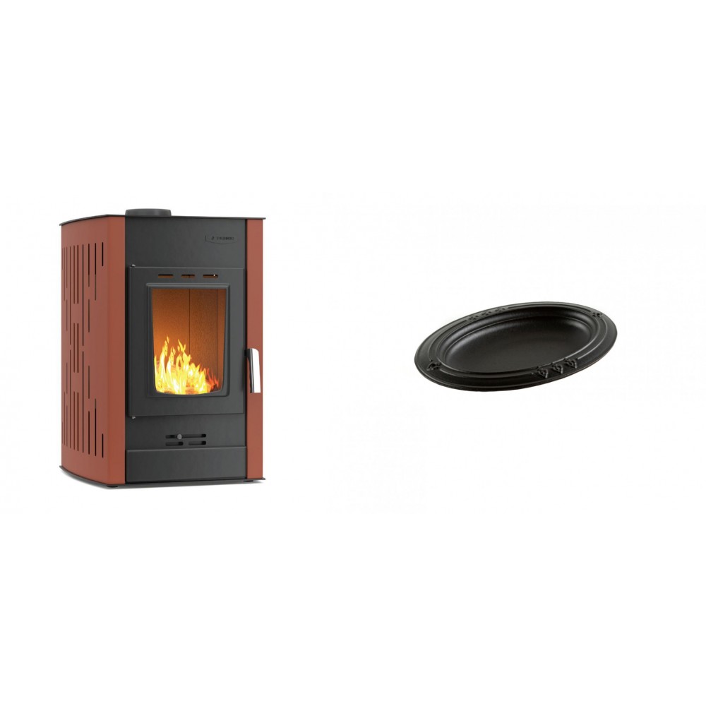 Set Kaminofen, Holzofen Wasserführend Velmora Fire ATS HYDRO, 25kW + Gusseiserne auflaufform Solagio oval, 17x28cm | Holzofen | Kaminofen |