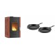 Set Kaminofen, Holzofen Wasserführend Velmora Fire ATS HYDRO, 25kW + Gusseisen Topf Set aus 2 teilen Solagio, Black Onyx | Holzofen | Kaminofen |