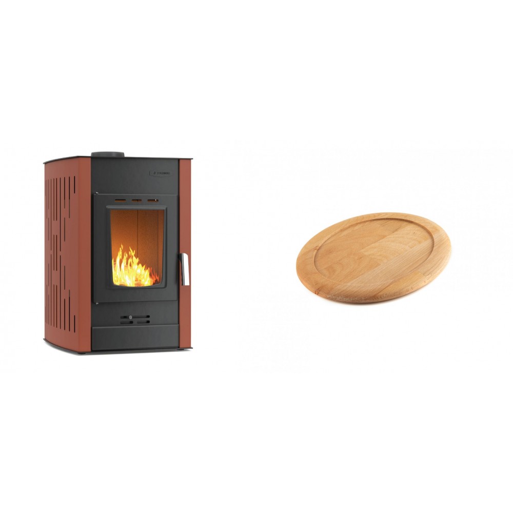 Set Kaminofen, Holzofen Wasserführend Velmora Fire ATS HYDRO, 25kW + Holz untersetzer für ovale gusseisenpfanne Solagio HSFT1825 | Holzofen | Kaminofen |