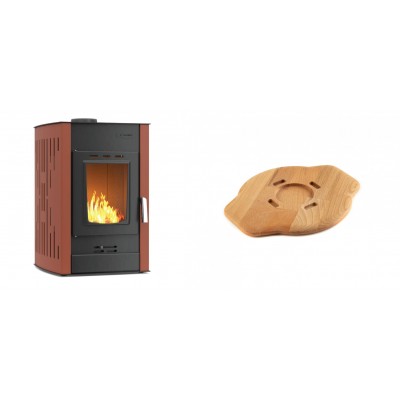Set Kaminofen, Holzofen Wasserführend Velmora Fire ATS HYDRO, 25kW + Holz untersetzer für gusseisenplatte Solagio HSYSAK20 - Küchenofen / Küchenhexe