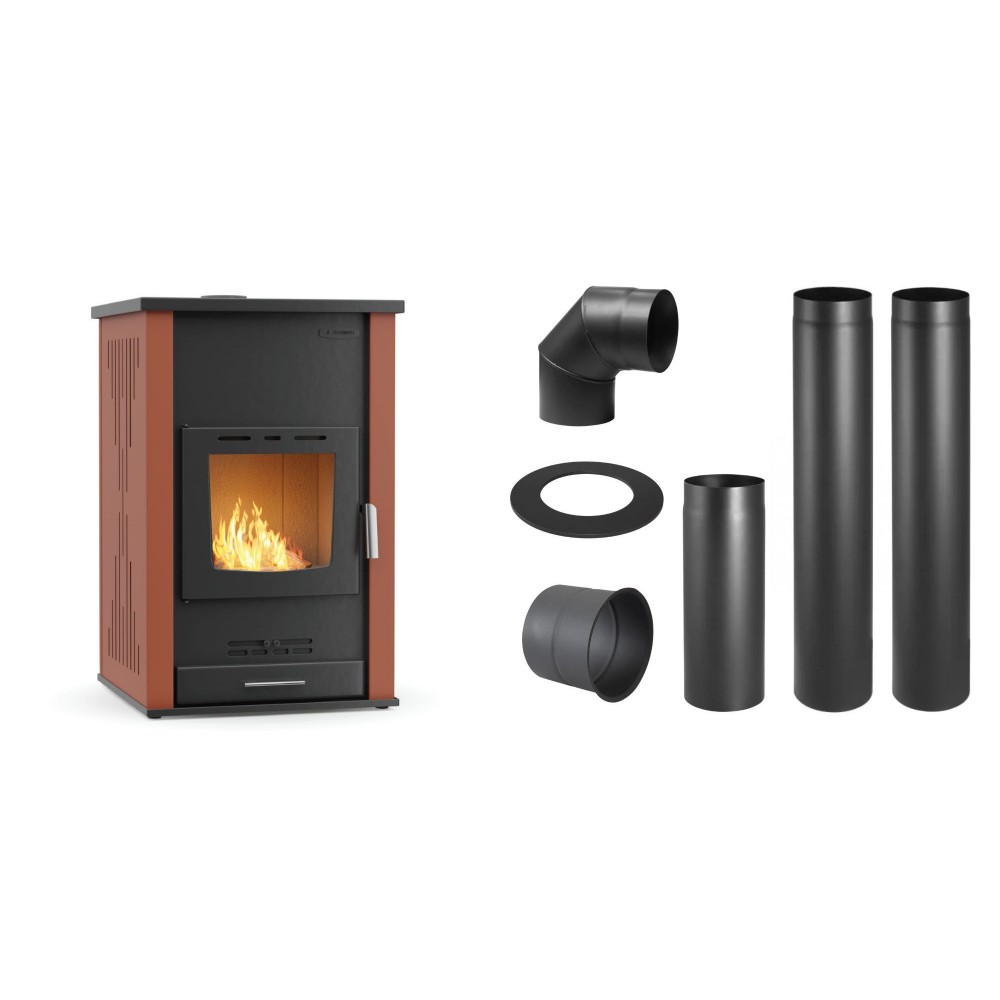 Set Kaminofen, Holzofen Wasserführend Velmora Fire ATS HYDRO, 33kW + Schornstein Bausatz PARKANEX, Stahl Ø150, Dicke 2mm | Holzofen | Kaminofen |