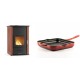 Set Kaminofen, Holzofen Wasserführend Velmora Fire ATS HYDRO, 33kW + Emaillierte grillpfanne Gusseisen Solagio, Rubin, 28x28cm | Holzofen | Kaminofen |