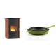 Set Kaminofen, Holzofen Wasserführend Velmora Fire ATS HYDRO, 33kW + Emaillierte grillpfanne Gusseisen Solagio, Bamboo, Ф28cm | Holzofen | Kaminofen |