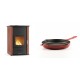 Set Kaminofen, Holzofen Wasserführend Velmora Fire ATS HYDRO, 33kW + Emaillierte grillpfanne Gusseisen Solagio, Rubin, Ф24cm | Holzofen | Kaminofen |