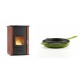 Set Kaminofen, Holzofen Wasserführend Velmora Fire ATS HYDRO, 33kW + Emaillierte grillpfanne Gusseisen Solagio, Bamboo, Ф24cm | Holzofen | Kaminofen |