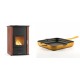 Set Kaminofen, Holzofen Wasserführend Velmora Fire ATS HYDRO, 33kW + Emaillierte Gusseisenpfanne Solagio, Dijon, 28x28cm | Holzofen | Kaminofen |