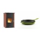 Set Kaminofen, Holzofen Wasserführend Velmora Fire ATS HYDRO, 33kW + Emaillierte Gusseisenpfanne Solagio, Bamboo, Ф24cm | Holzofen | Kaminofen |