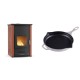 Set Kaminofen, Holzofen Wasserführend Velmora Fire ATS HYDRO, 33kW + Emaillierte Gusseisenpfanne Solagio, Ivory, Ф28cm | Holzofen | Kaminofen |