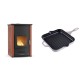 Set Kaminofen, Holzofen Wasserführend Velmora Fire ATS HYDRO, 33kW + Emaillierte grillpfanne Gusseisen Solagio, Ivory, 28x28cm | Holzofen | Kaminofen |